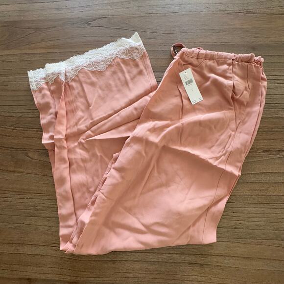 Anthropologie Pants - Anthropologie Lace-Trim Silky Pull-On Pants - Size S